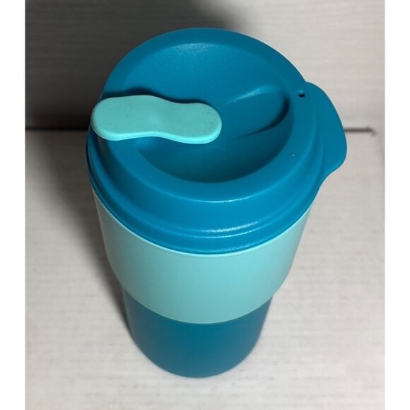 NEW TUPPERWARE 16oz ECO TO GO CUP Reusable Hot or Cold Beverages Blue Aqua - Picture 4 of 8